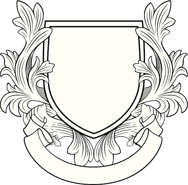 Retro Style Shield and Banner  coat of arms stock illustrations
