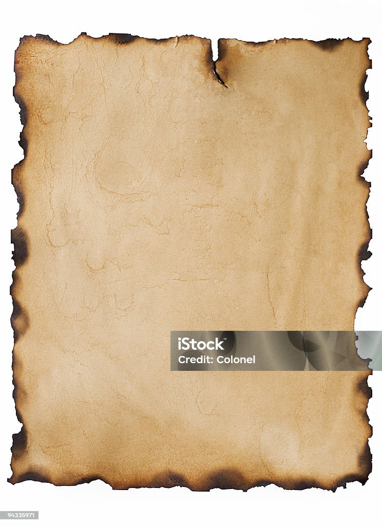 Old Blank Parchment (clipping path)  Antique Stock Photo