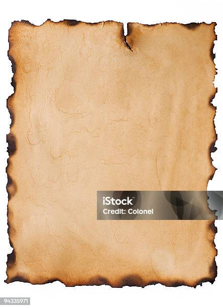 Old Blank Parchment Stock Photo - Download Image Now - Antique, Burnt, Clipping Path