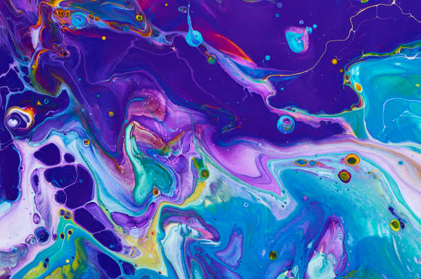 istock Fluid Art. Abstract colorful background, wallpaper, texture. Mixing  paints. Modern art. Marble texture 943365184