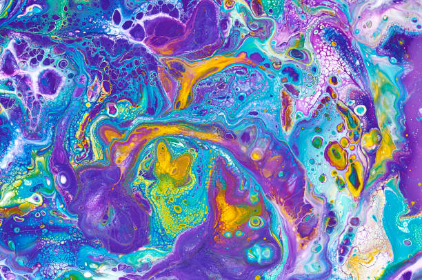 istock Fluid Art. Abstract colorful background, wallpaper, texture. Mixing  paints. Modern art. Marble texture 943365662