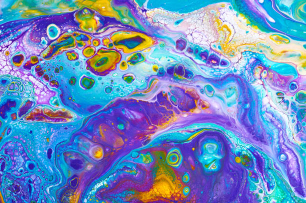istock Fluid Art. Abstract colorful background, wallpaper, texture. Mixing  paints. Modern art. Marble texture 943365732