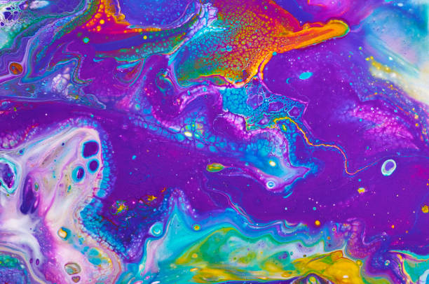 istock Fluid Art. Abstract colorful background, wallpaper. Mixing  paints. Modern art. Marble texture 943365736
