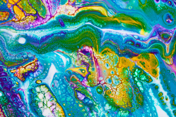 istock Fluid Art. Abstract colorful background, wallpaper, texture. Mixing  paints. Modern art. Marble texture 943365746