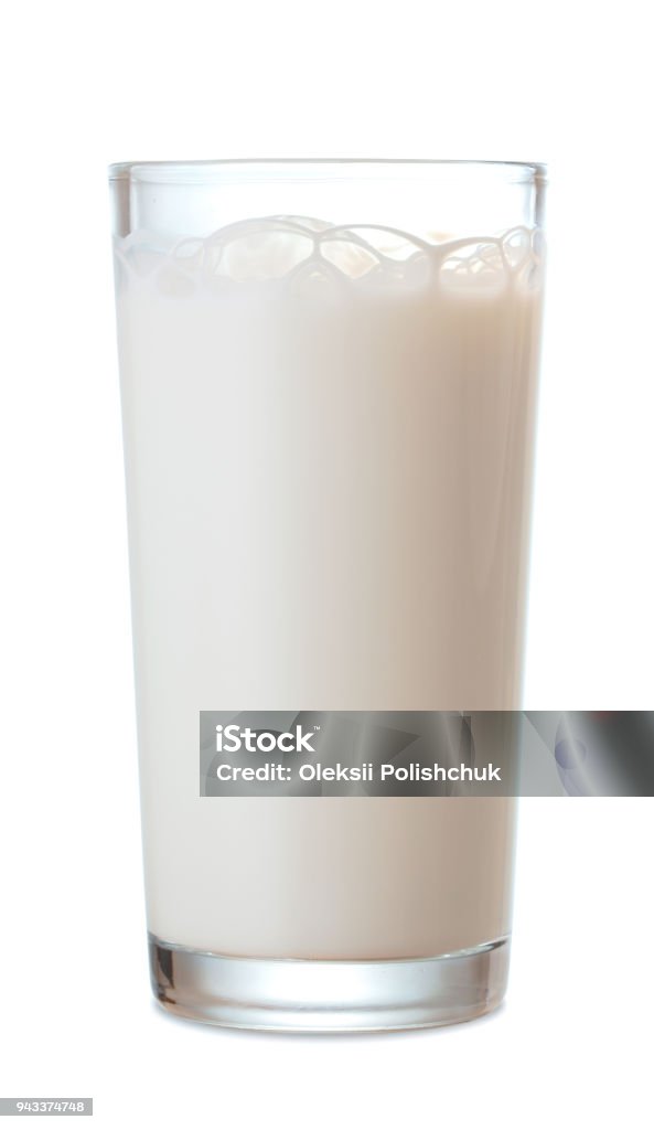 single glass of fresh milk isolated on white background Milk Stock Photo