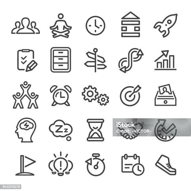 Productivity Icons Smart Line Series Stock Illustration - Download Image Now - Icon Symbol, Beginnings, Contemplation