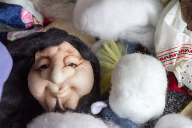 Home production of sintepon and button dolls is handmade. Dolls are like people.
