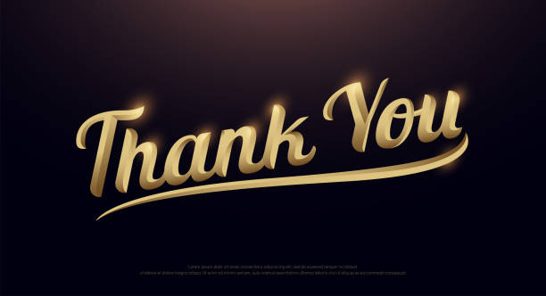 istock Thank You Golden . Calligraphy lettering. Handwritten phrase with gold text on dark background. vector illustration 943383194
