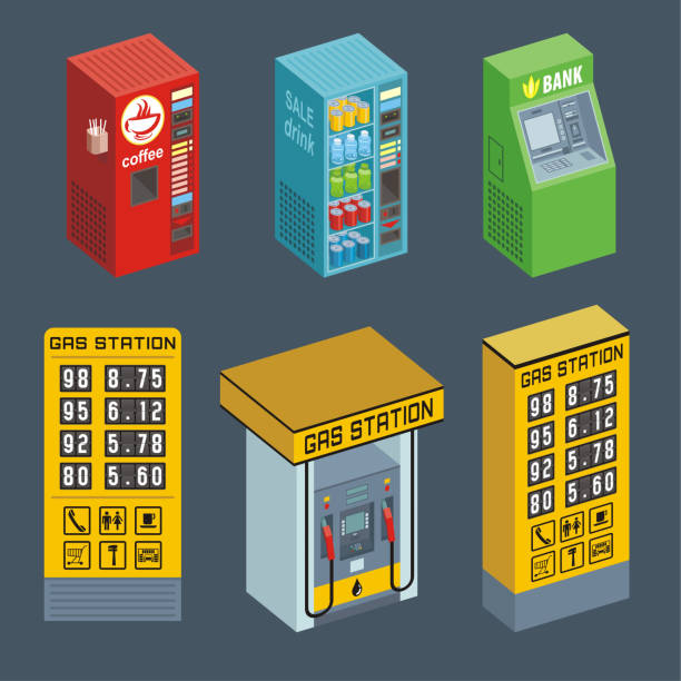 ilustrações, clipart, desenhos animados e ícones de máquina de venda automática - vending machine machine coin operated convenience