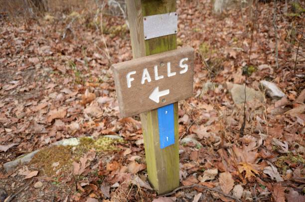 istock Falls hiking trail sign 943394094