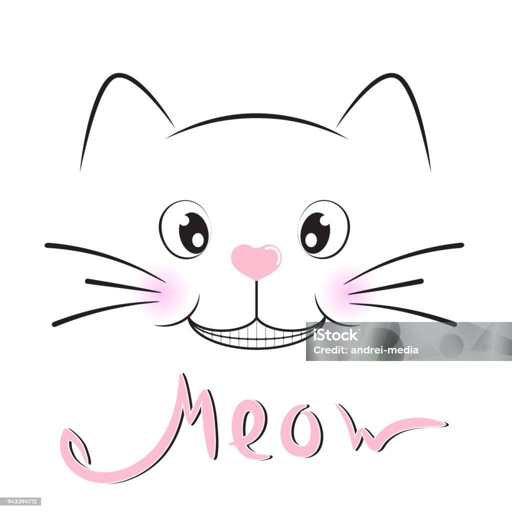 Hình Bóng Mèo Dễ Thương Nụ Cười Đen Của Mèo Với Chữ Meow Hình minh ...