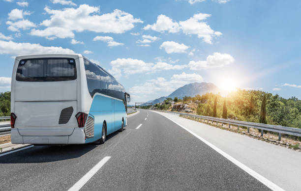 istock Bus rushes along the asphalt high-speed highway 943400364