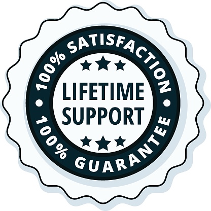 Lifetime Support guarantee label illustration