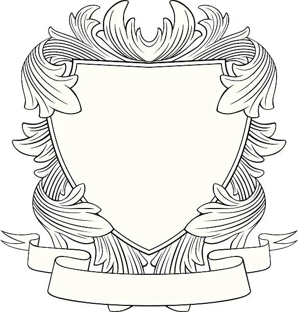 Vector illustration of Retro Style Shield and Banner