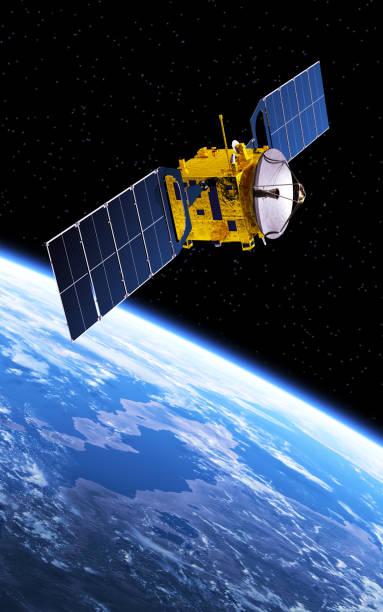 comunicación vía satélite orbitando la tierra - sputnik fotografías e imágenes de stock