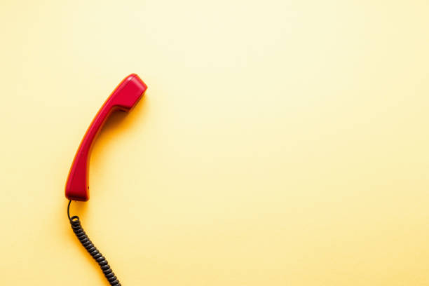 istock Handset on the pastel colorful background top view flat lay with copy space 943405072