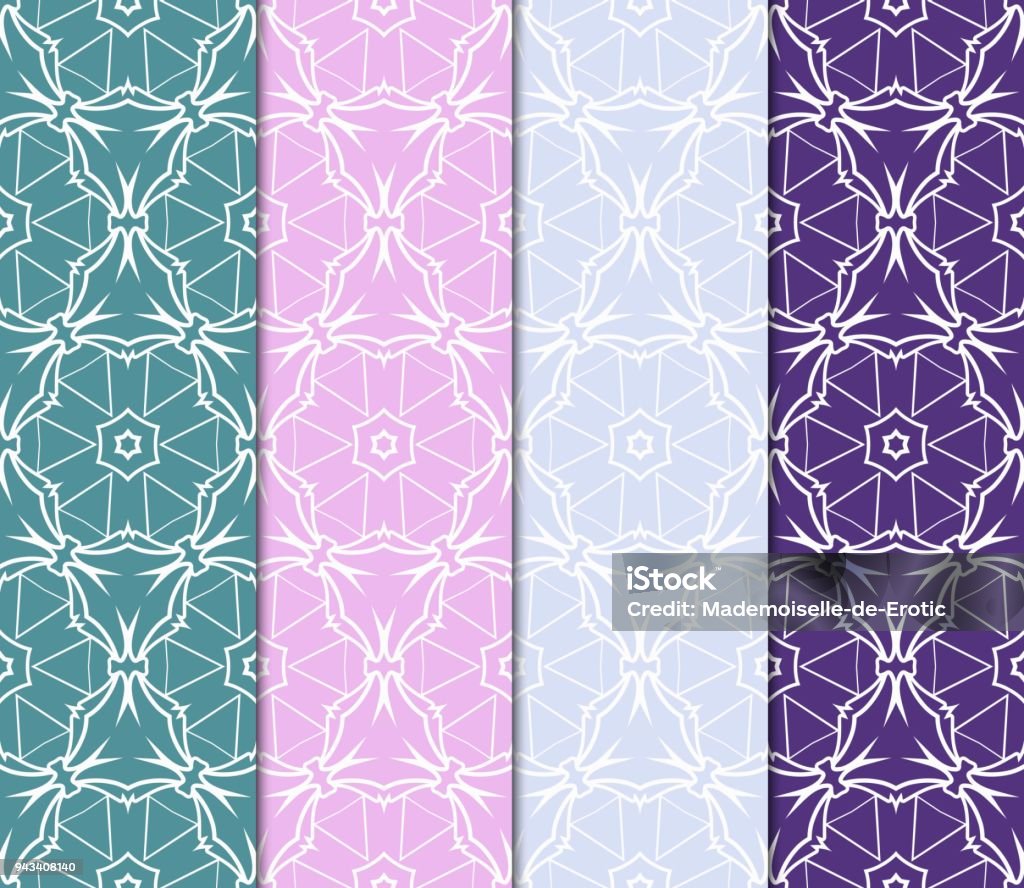 Set Of Seamless Modern Geometric Patterns Endless Repeating Linear ...