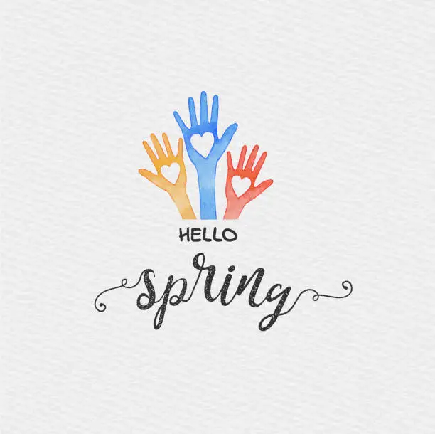 Vector illustration of Hello Spring