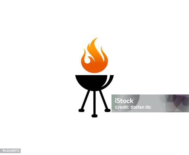 Grill Icon Stock Illustration - Download Image Now - Barbecue Grill, Flame, Vector