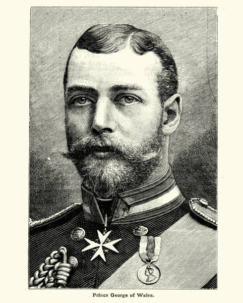 ilustrações de stock, clip art, desenhos animados e ícones de prince george of wales, later king george v - real people caucasian one person black and white