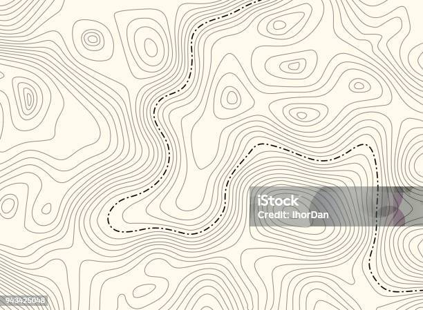 Topographic Map With Border Vector Background Topo Contour Map With Boundary Stock Illustration - Download Image Now