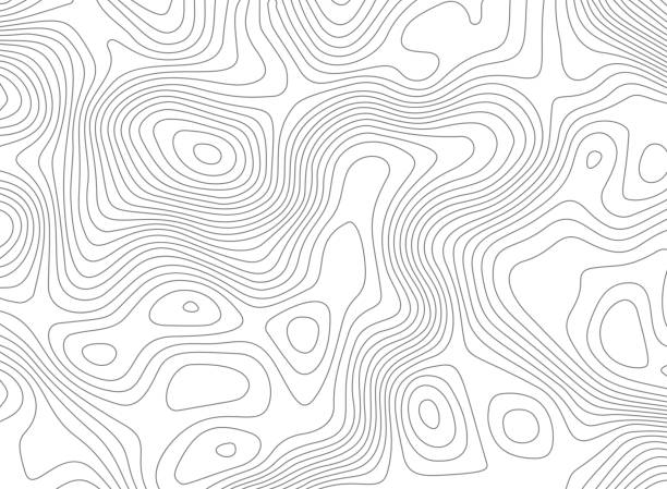 illustrations, cliparts, dessins animés et icônes de fond de carte topographique vectorielle. carte de contour de topo sur fond blanc. - topographic map