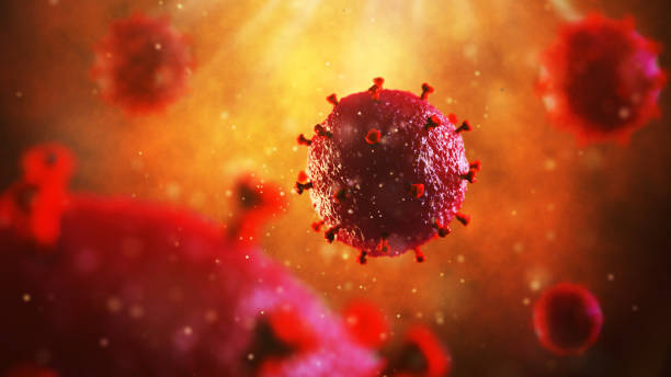 3d abbildung des hiv-virus. medizinisches konzept - hiv virus retrovirus aids stock-fotos und bilder