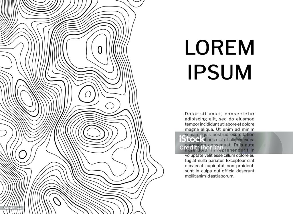 Conceito de fundo de mapa de contorno topográfico com espaço para seu texto. - Vetor de Mapa royalty-free