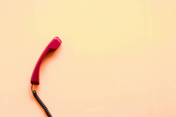 istock Handset on the pastel colorful background top view flat lay with copy space 943431662