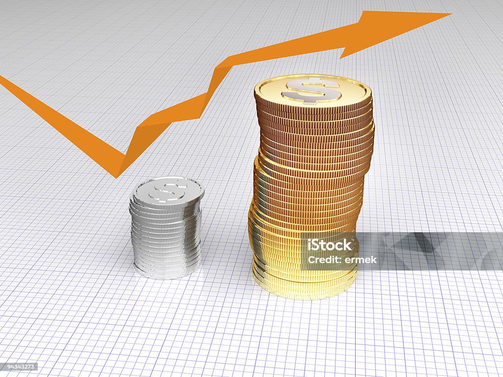 Монет с стрелкой - Стоковые фото Бизнес роялти-фри
