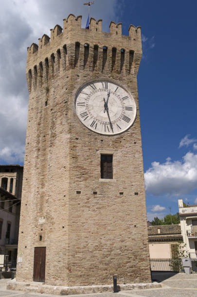 San Benedetto del Tronto, Italy - 03/21/2018 : Torrione, Clock Tower in San Benedetto del Tronto, Marche, Italy
