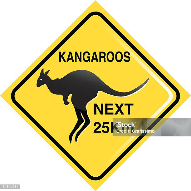 Panneau De Signalisation De Kangourou Vecteurs libres de droits et plus d'images vectorielles de Australie - Australie, Jaune, Signalisation