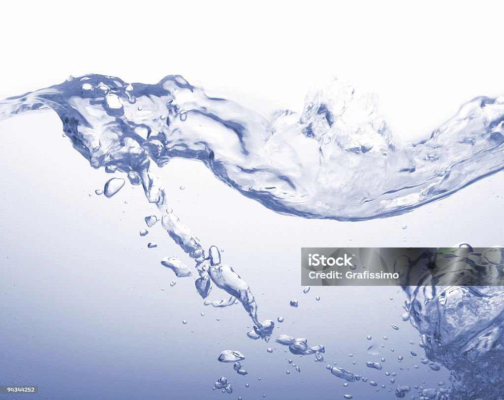 Água Azul com bolhas e onda visível ao lado de - Royalty-free Abstrato Foto de stock