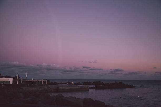 Beach in the evening in Tenerife, Spain.