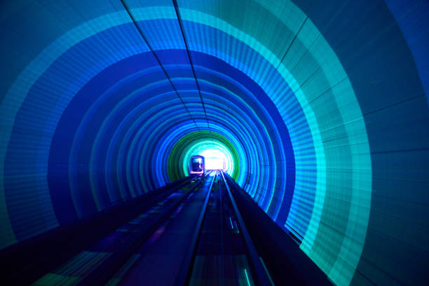 istock Moving tunnel railway background motion blur 943452722