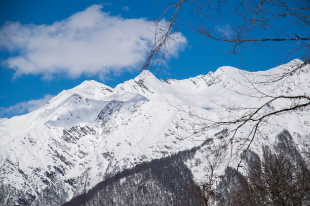 istock Mountains covered with snow snowcaps landscape 943455582