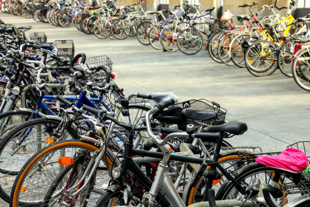 istock Bicycles parked inside train station in Wiesbaden, Hesse, Germany 943460780