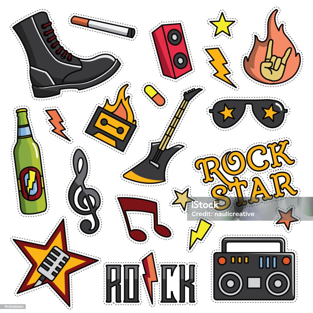Vintage 80s90s Rock And Roll Theme Fashion Cartoon Illustration Set Stock Illustration - Download Image Now - iStock Vintage 80s90s Rock And Roll Theme Fashion Cartoon Illustration Set Stock Illustration - Download Image Now - iStock