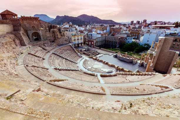 Roman Theatre in Cartagena Roman Theatre in Cartagena. 
Cartagena, Murcia, Spain. cartagena spain stock pictures, royalty-free photos & images