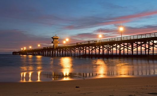 Seal Beach, CA pier at sunset