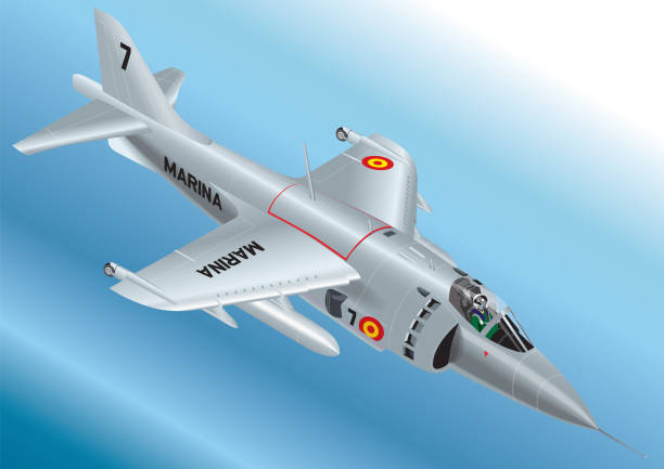 istock Detailed Isometric Vector Illustration of a Spanish Navy AV-8S Matador Vertical Take Off Jet Fighter 943479008