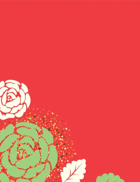 Vector illustration of Roses Background With Glitter Decorations