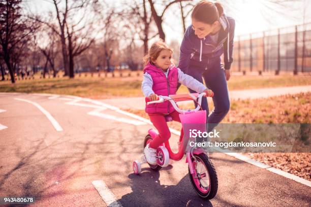Mother And Daughter Stock Photo - Download Image Now - Cycling, Mother, Bicycle