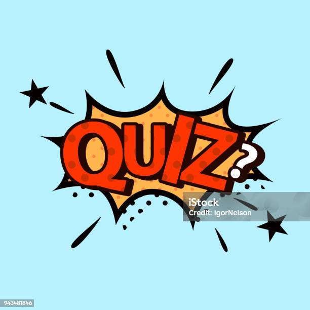 Quiz In Comic Style Quiz Brainy Game Vector Design Stock Illustration - Download Image Now