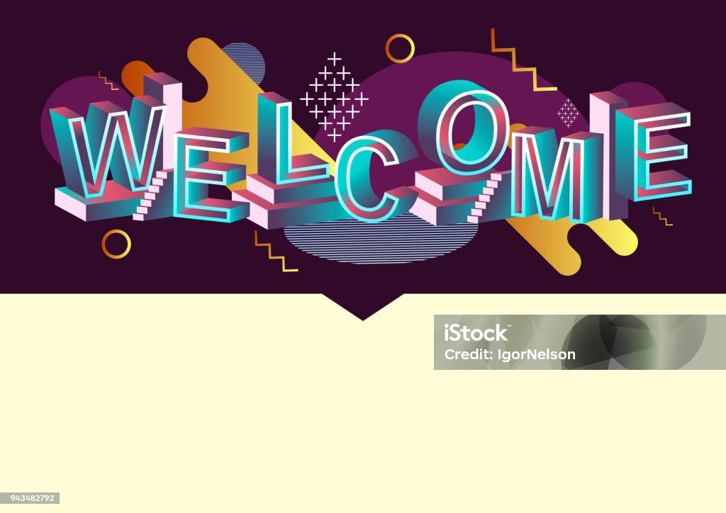 Welcome Typography Concept With Abstract Graphic Elements Welcome ...