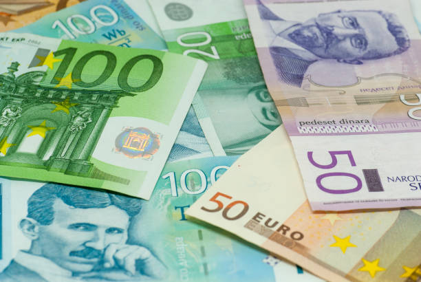 istock various serbian dinars banknotes and euro banknotes international commerce exchange trading concept 943483756