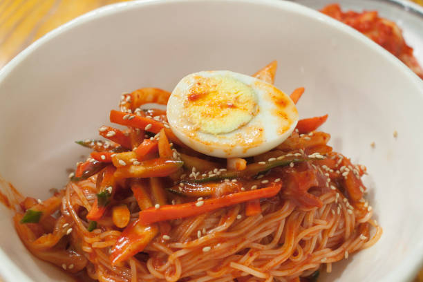 istock Korean spicy cold noodles (Bibim Guksu) 943488616