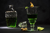 Traditional set for drinking Absinthe