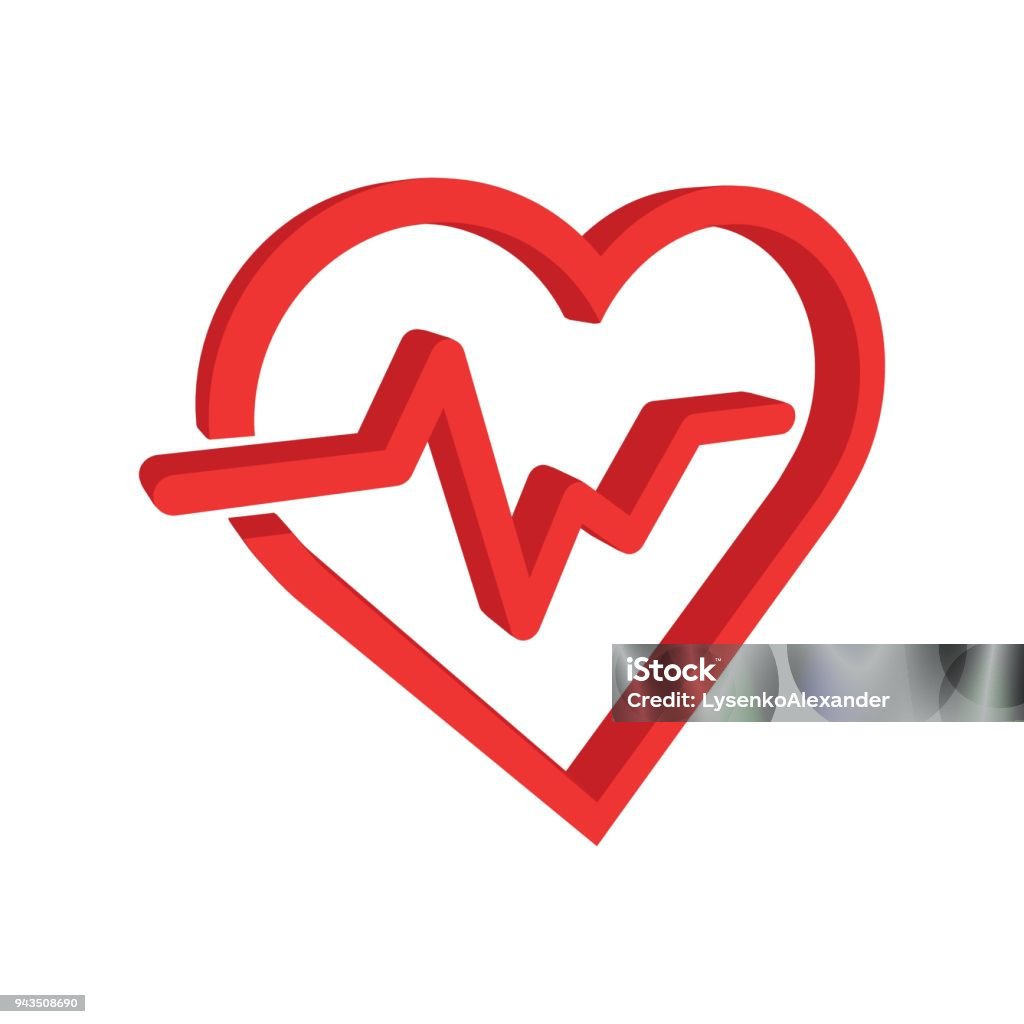 Dòng Nhịp Tim Với Biểu Tượng Trái Tim Theo Phong Cách Phẳng Hình ...