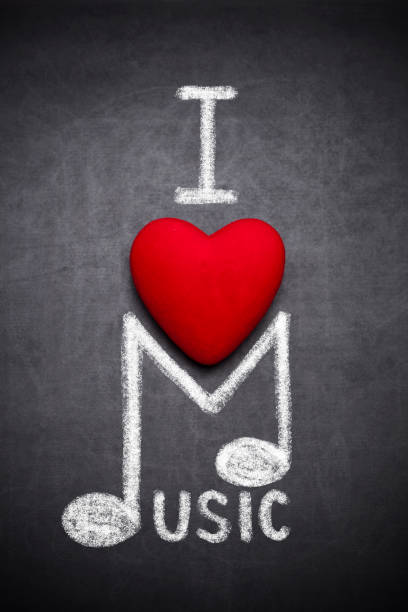 I Love Music Stock Photo - Download Image Now - Music, Art, Black